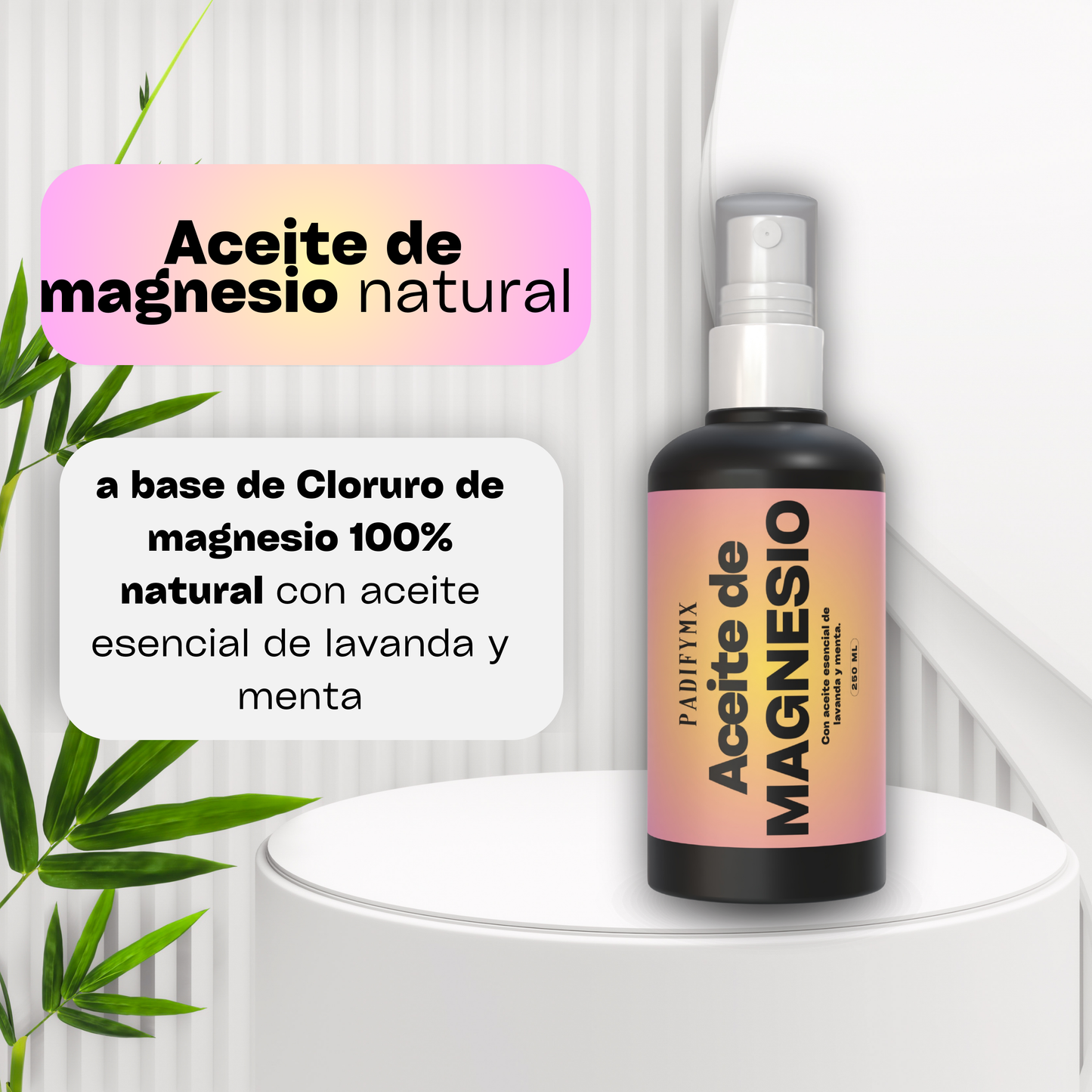 Aceite de Magnesio con aceite esencial de Lavanda y menta.
