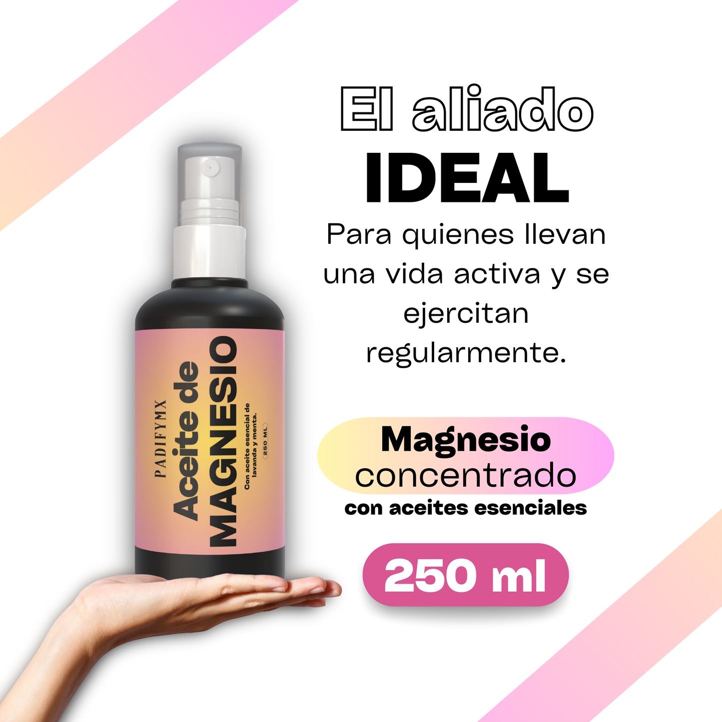 Aceite de Magnesio con aceite esencial de Lavanda y menta.