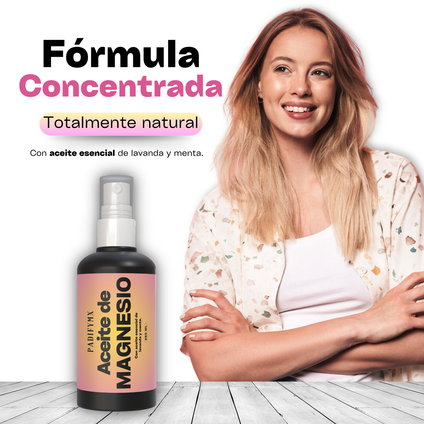 Aceite de Magnesio con aceite esencial de Lavanda y menta.