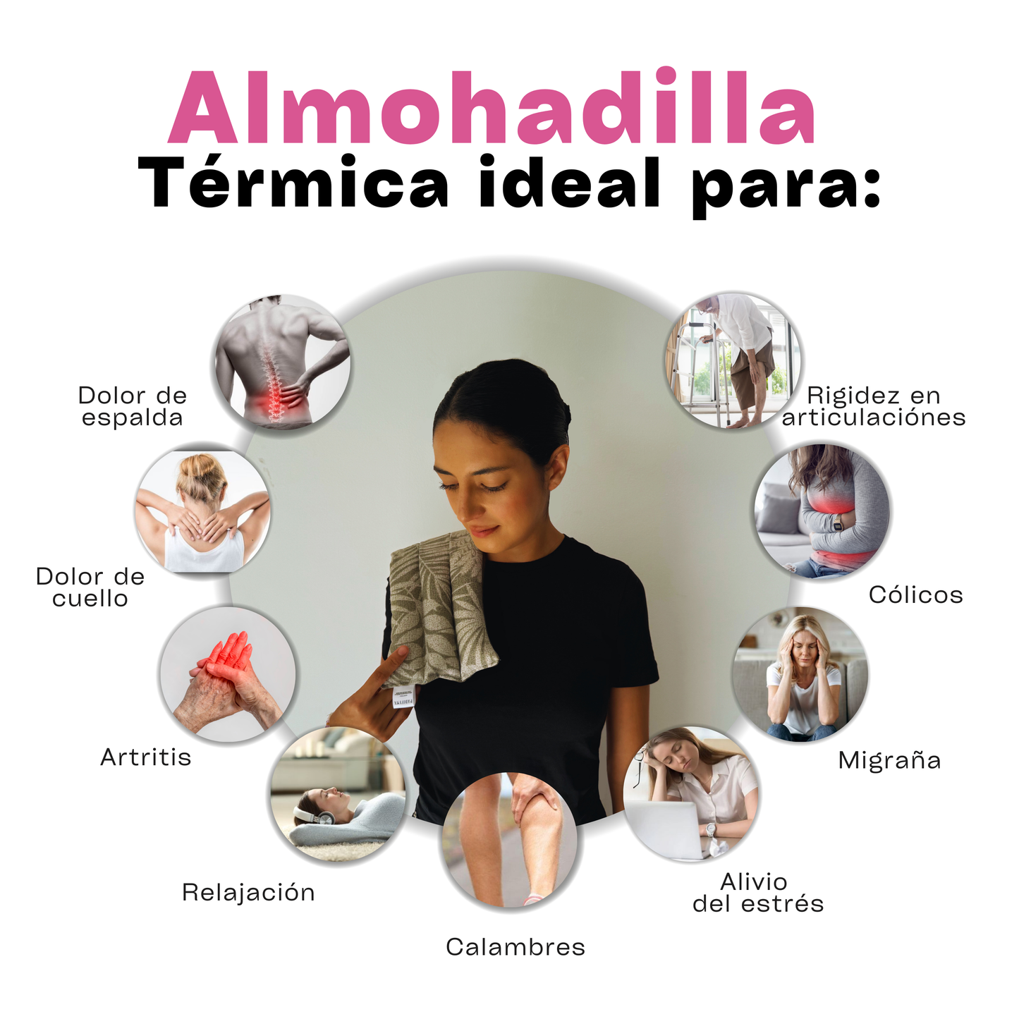 Compresa de semillas terapeutica para microondas Verde/palmeras