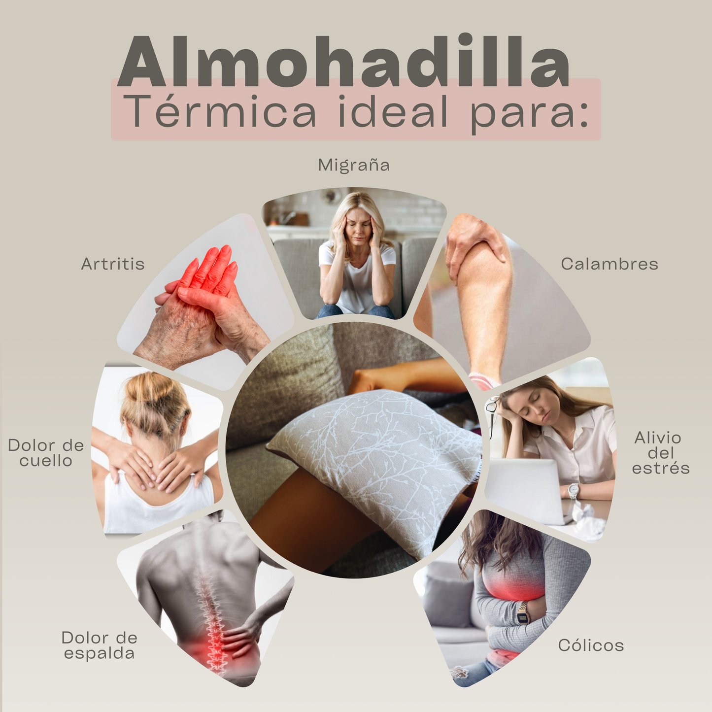 Cojin Semillas para Microondas - Cafe/Plantas