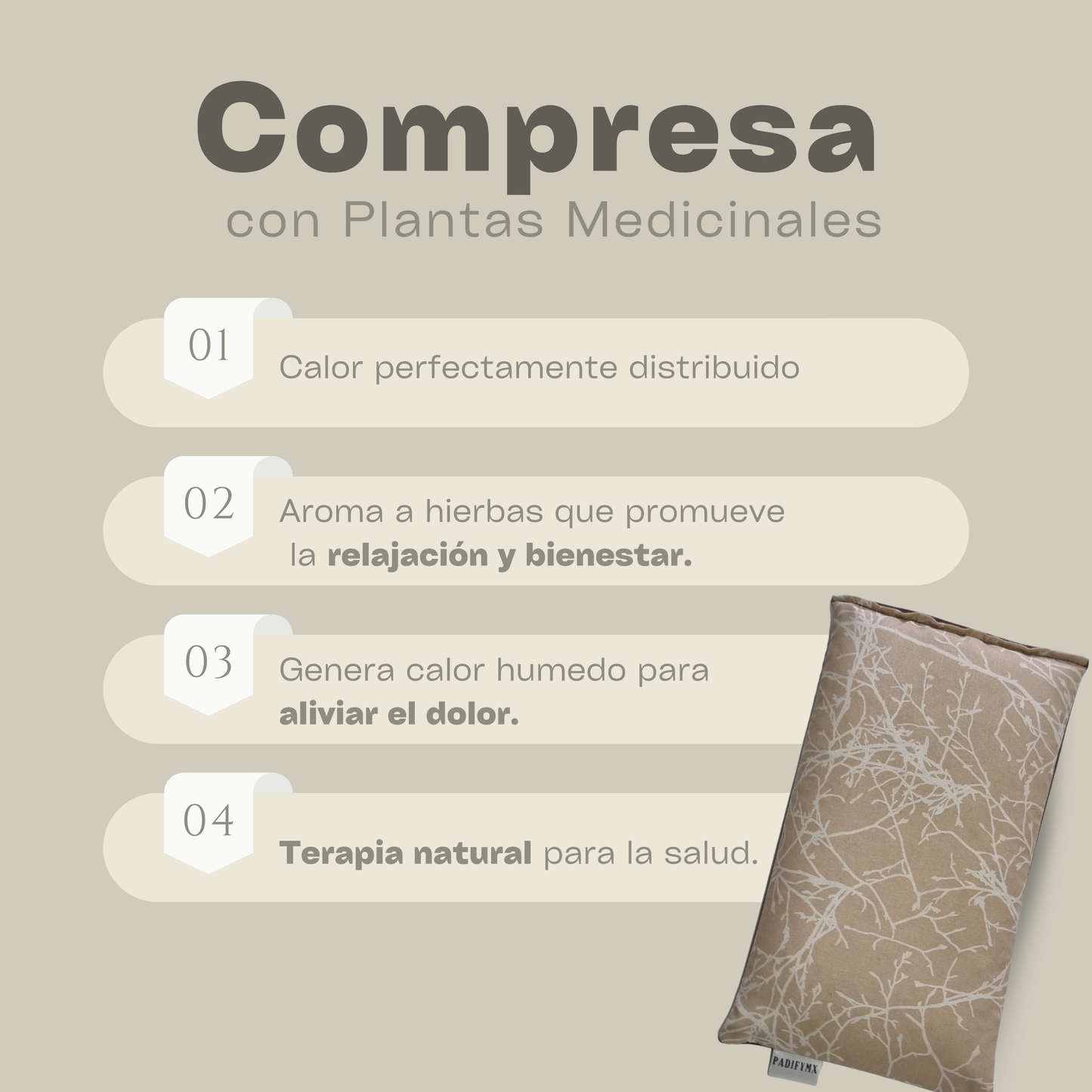 Cojin Semillas para Microondas - Cafe/Plantas