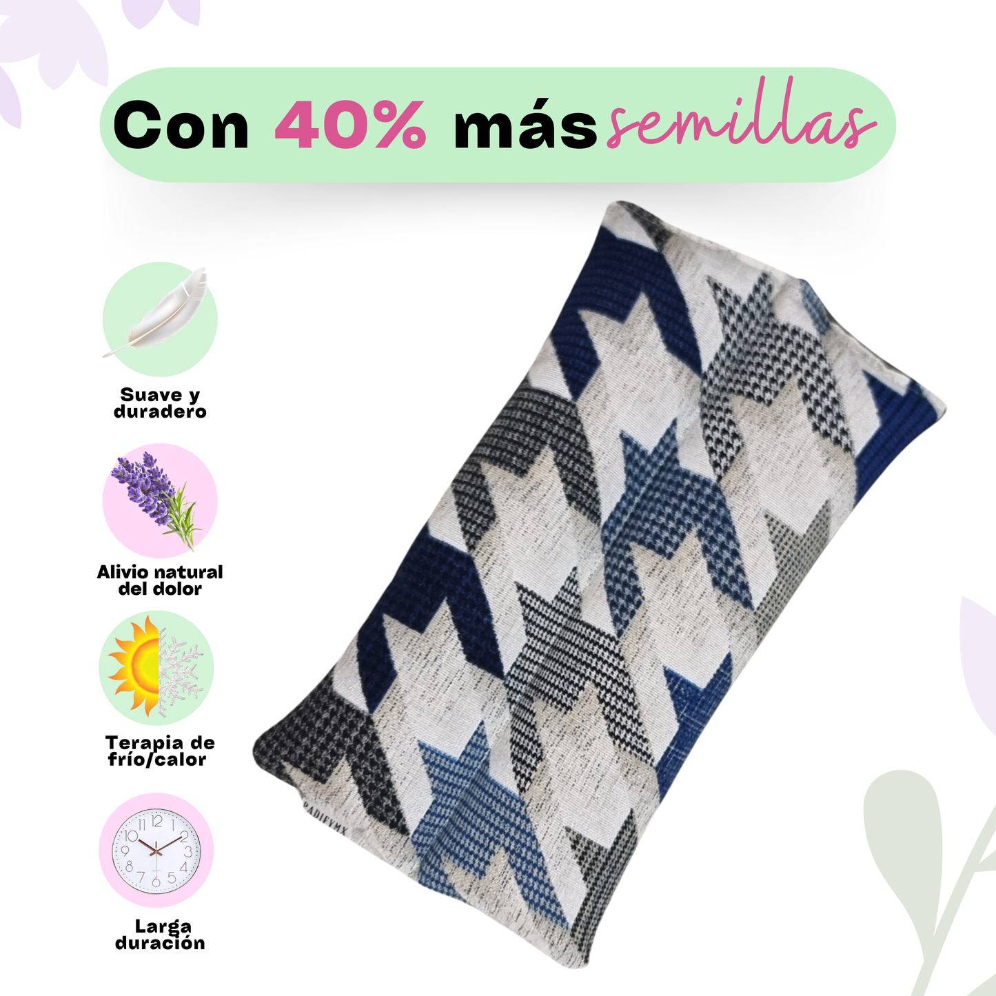 Compresa de semillas térmico Para Microondas Azul/Verde