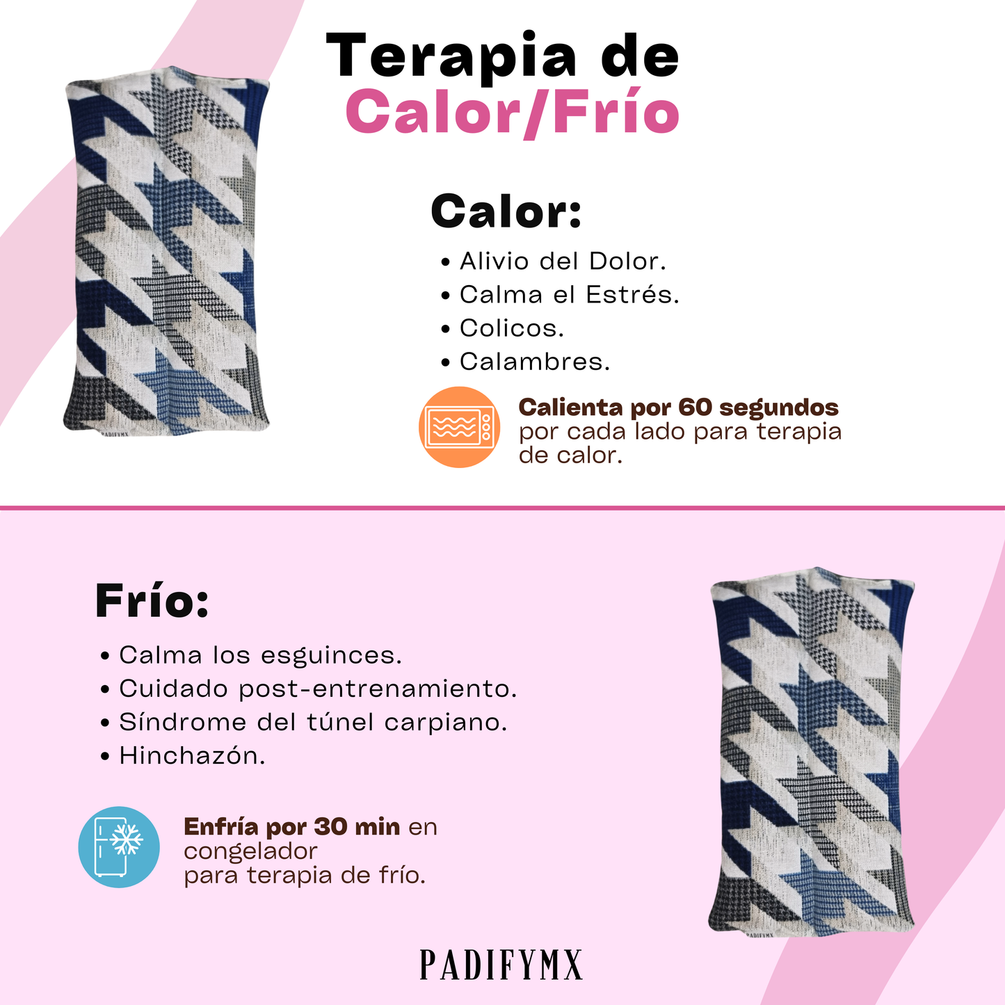 Compresa de semillas térmico Para Microondas Azul/Verde