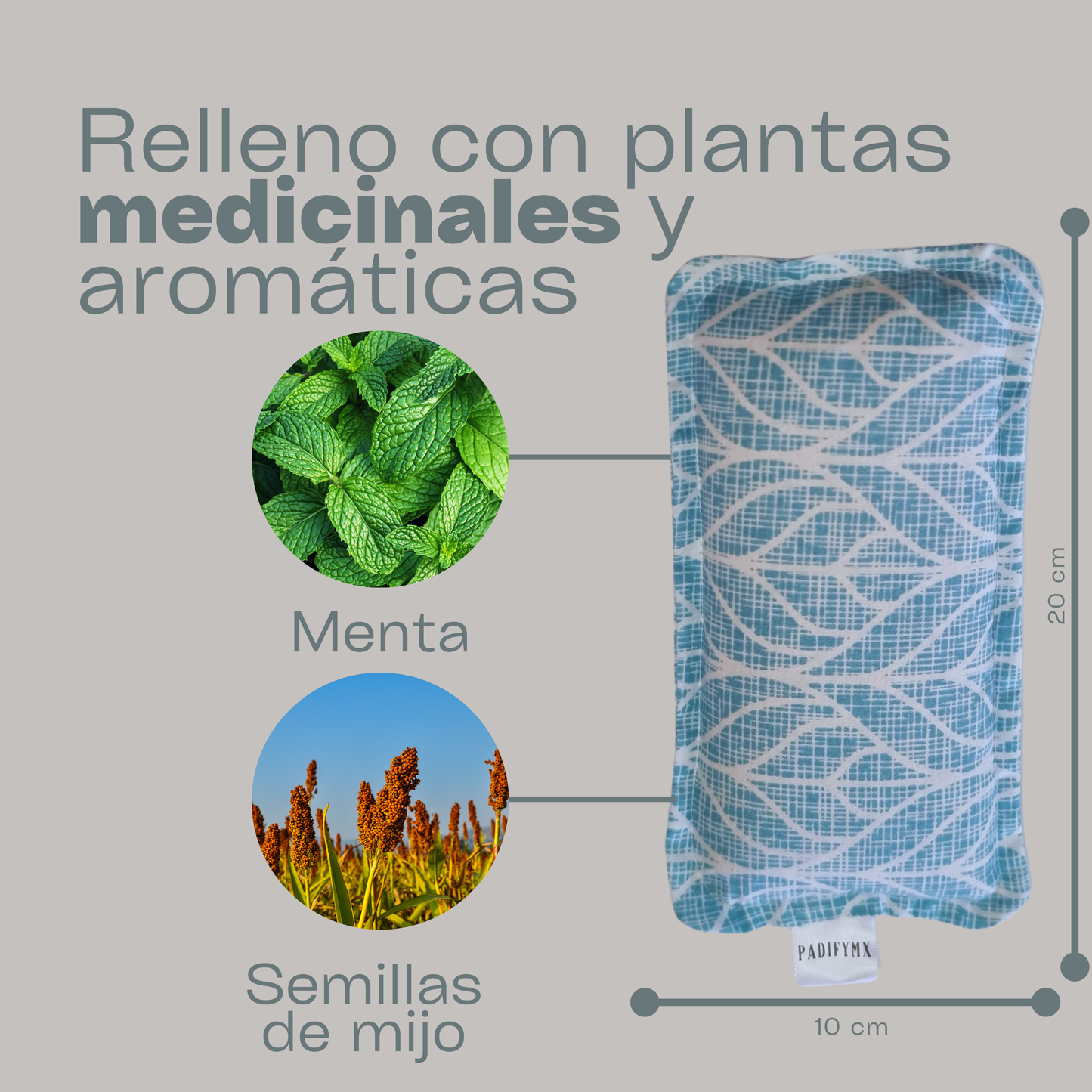 Cojin de semillas con menta
